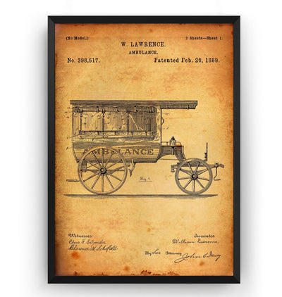 Ambulance 1889 Patent Print - Magic Posters