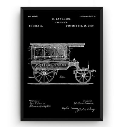 Ambulance 1889 Patent Print - Magic Posters