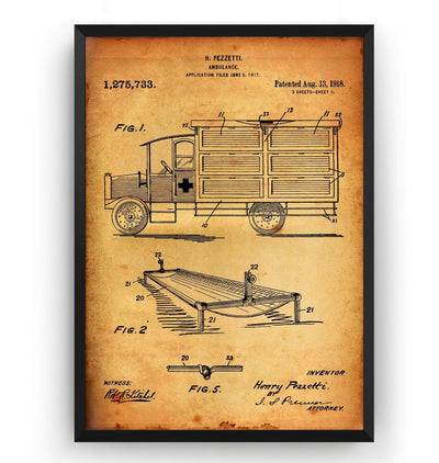 Ambulance 1918 Patent Print - Magic Posters