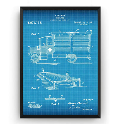 Ambulance 1918 Patent Print - Magic Posters