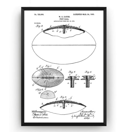 American Football 1903 Patent Print - Magic Posters
