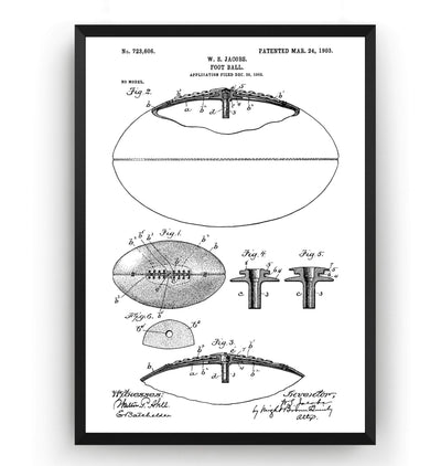 American Football 1903 Patent Print - Magic Posters