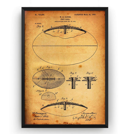 American Football 1903 Patent Print - Magic Posters