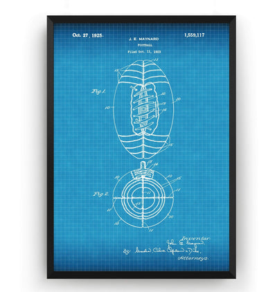 American Football 1925 Patent Print - Magic Posters