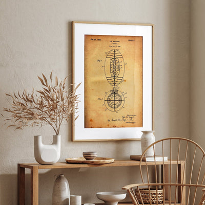 American Football 1925 Patent Print - Magic Posters