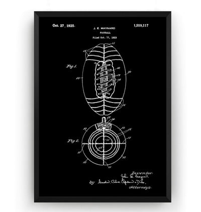 American Football 1925 Patent Print - Magic Posters