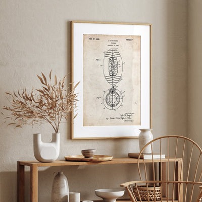 American Football 1925 Patent Print - Magic Posters