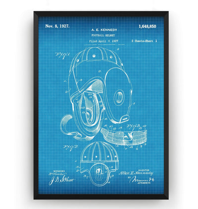 American Football Helmet 1927 Patent Print - Magic Posters