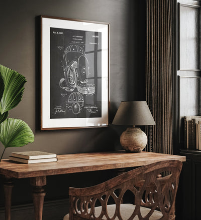 American Football Helmet 1927 Patent Print - Magic Posters