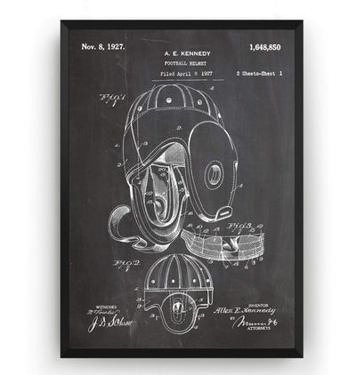American Football Helmet 1927 Patent Print - Magic Posters
