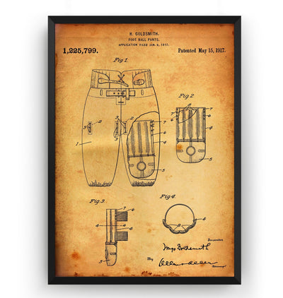 American Football Pants 1917 Patent Print - Magic Posters