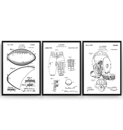 American Football Set Of 3 Patent Prints - Magic Posters