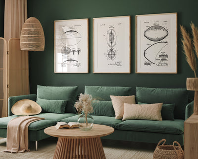American Football Set Of 3 Patent Prints - Magic Posters