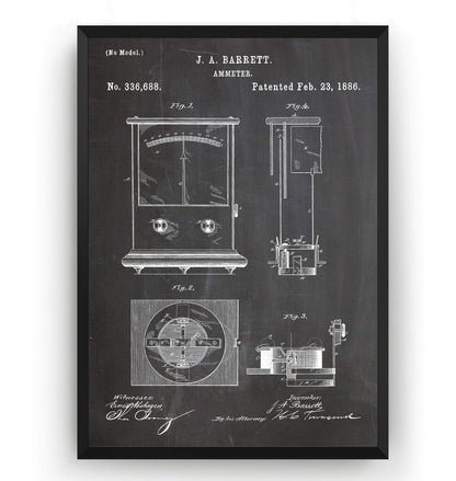 Ammeter 1886 Patent Print - Magic Posters