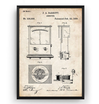 Ammeter 1886 Patent Print - Magic Posters