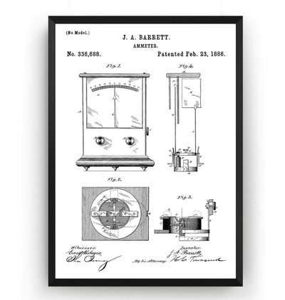 Ammeter 1886 Patent Print - Magic Posters