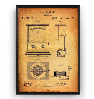 Ammeter 1886 Patent Print - Magic Posters