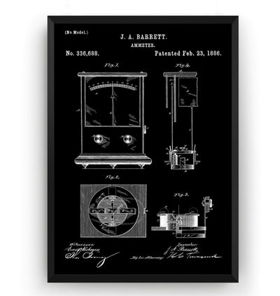 Ammeter 1886 Patent Print - Magic Posters
