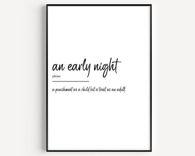 An Early Night Definition Print - Magic Posters