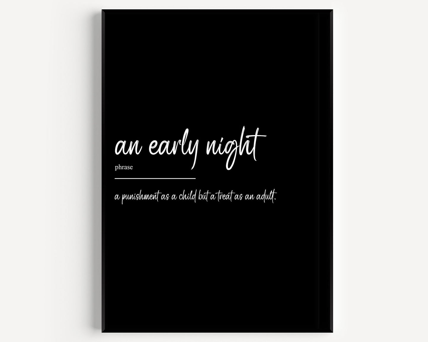An Early Night Definition Print - Magic Posters