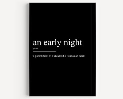 An Early Night Definition Print - Magic Posters