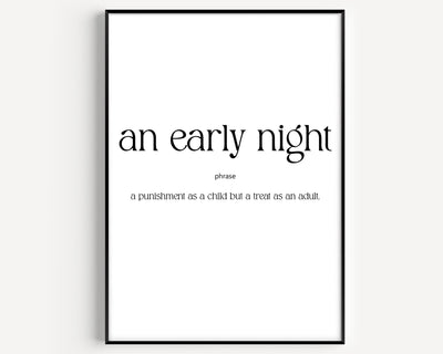 An Early Night Definition Print - Magic Posters