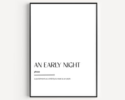 An Early Night Definition Print - Magic Posters
