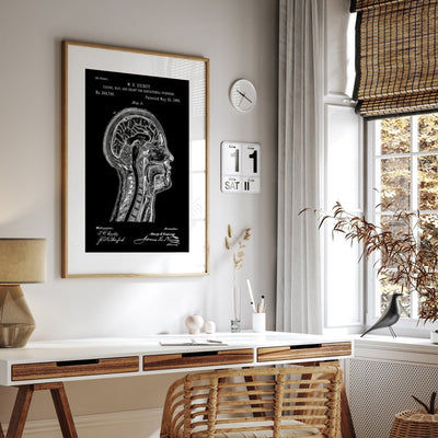 Anatomical Head 1884 Patent Print - Magic Posters