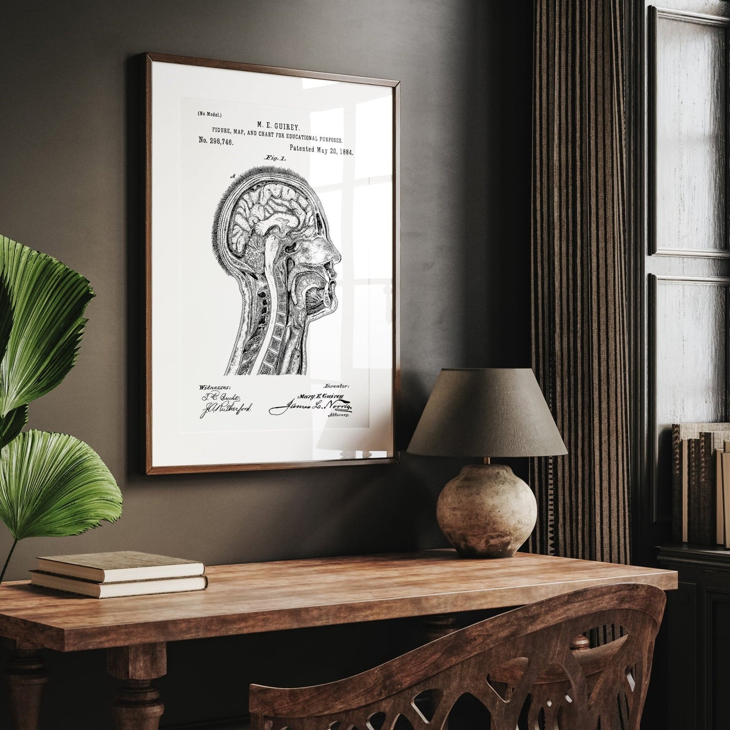 Anatomical Head 1884 Patent Print - Magic Posters