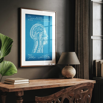 Anatomical Head 1884 Patent Print - Magic Posters