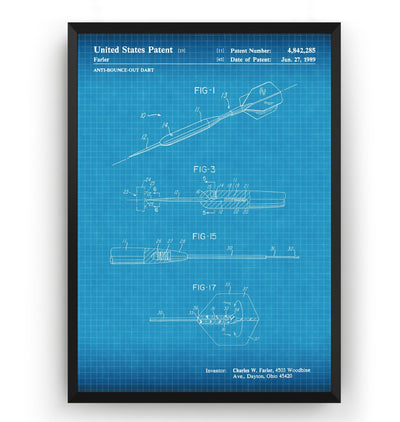 Anti Bounce Out Darts 1989 Patent Print - Magic Posters