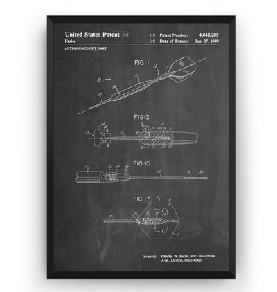 Anti Bounce Out Darts 1989 Patent Print - Magic Posters