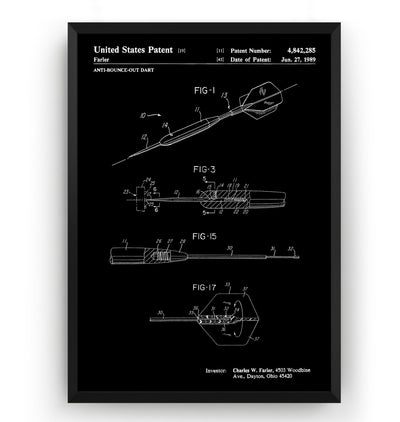 Anti Bounce Out Darts 1989 Patent Print - Magic Posters