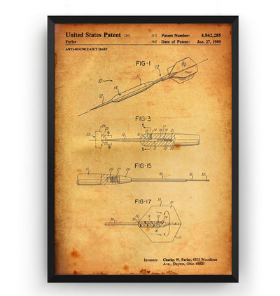 Anti Bounce Out Darts 1989 Patent Print - Magic Posters