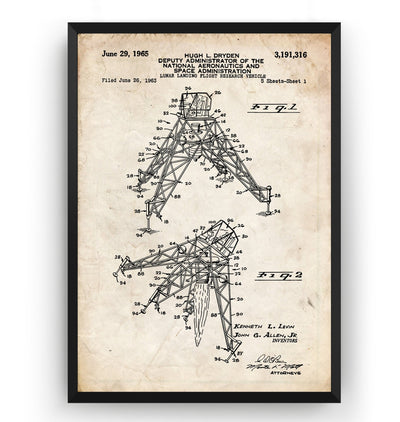 Apollo Lunar Module 1965 Patent Print - Magic Posters