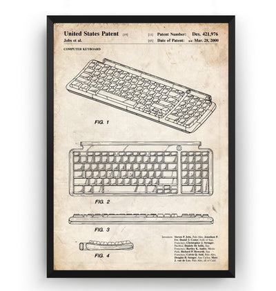 Apple Keyboard 2000 Patent Print - Magic Posters