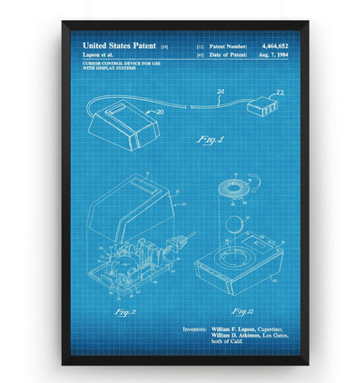 Apple Mouse 1984 Patent Print - Magic Posters