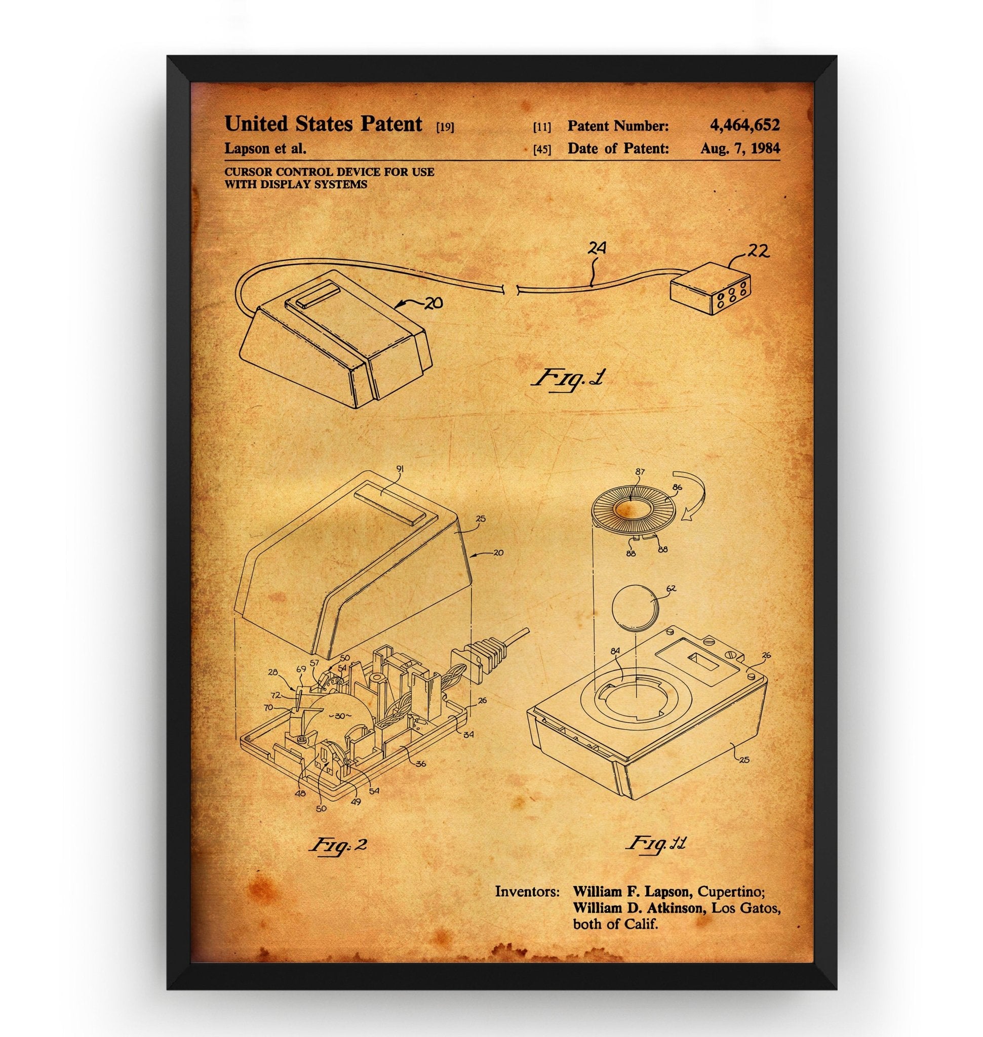 Apple Mouse 1984 Patent Print - Magic Posters