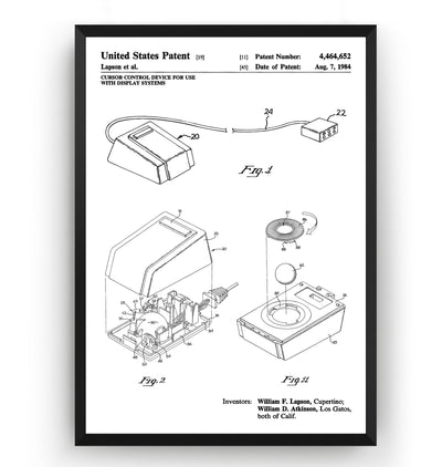 Apple Mouse 1984 Patent Print - Magic Posters