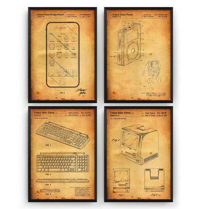 Apple Set Of 4 Patent Prints - Magic Posters