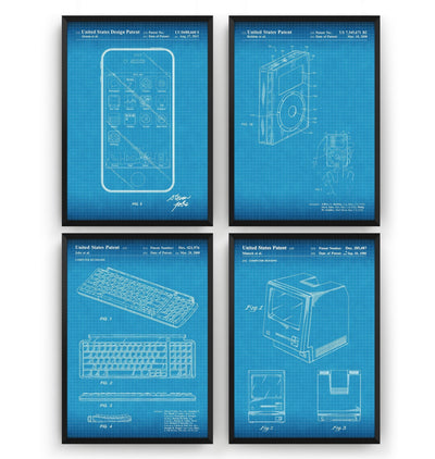 Apple Set Of 4 Patent Prints - Magic Posters