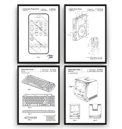 Apple Set Of 4 Patent Prints - Magic Posters