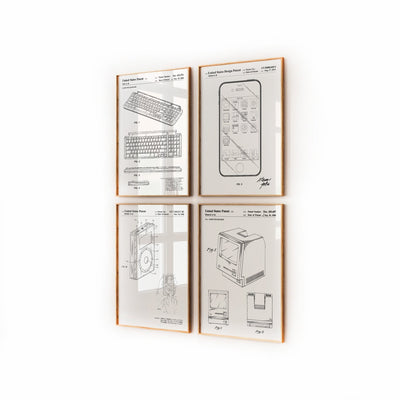 Apple Set Of 4 Patent Prints - Magic Posters