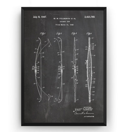 Archery Bow 1945 Patent Print - Magic Posters