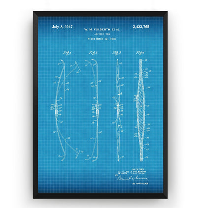 Archery Bow 1945 Patent Print - Magic Posters