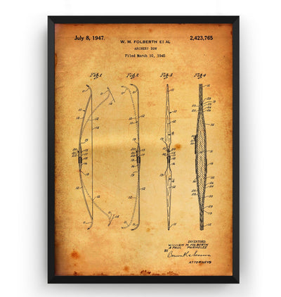 Archery Bow 1945 Patent Print - Magic Posters