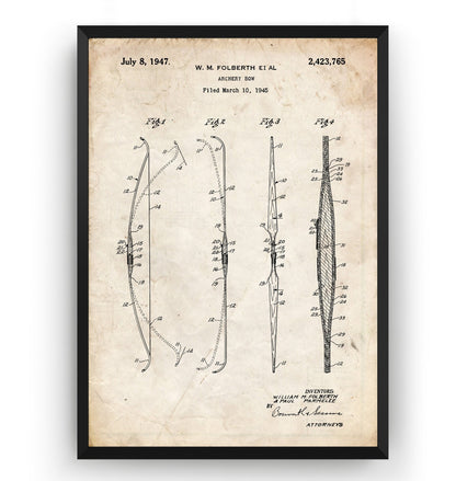 Archery Bow 1945 Patent Print - Magic Posters