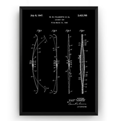 Archery Bow 1945 Patent Print - Magic Posters