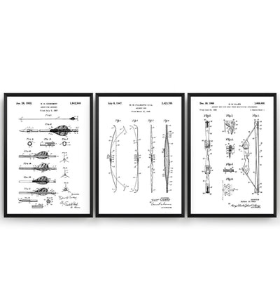 Archery Set Of 3 Patent Prints - Magic Posters