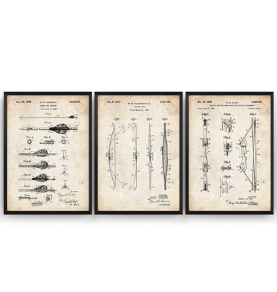 Archery Set Of 3 Patent Prints - Magic Posters
